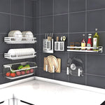 304 Stainless Steel Wall-mounted Kitchen Rack Hanging Knife Holder Double Cage Chopsticks Canister, Double Cage Chopsticks Canister