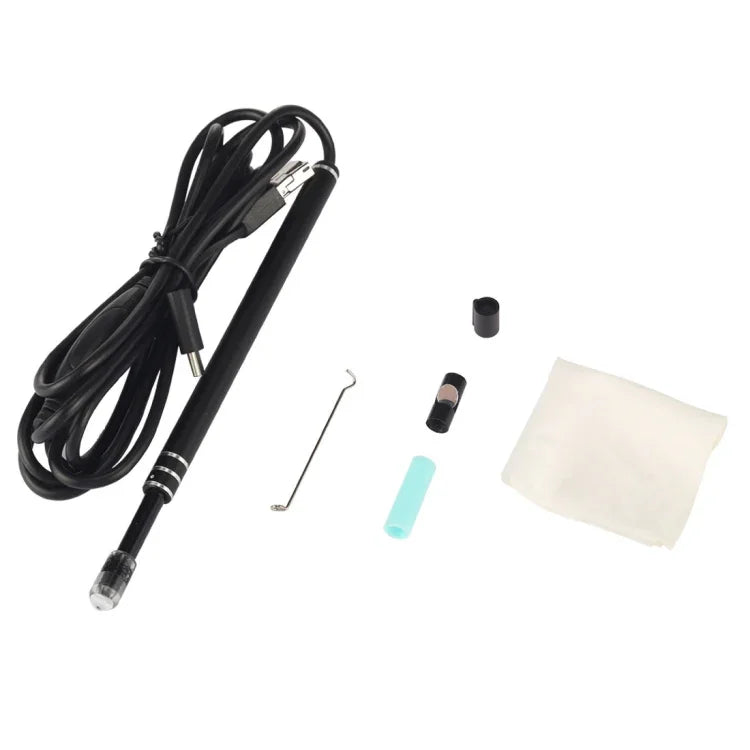 i96 3 in 1 USB 귀 내시경 검사 HD 0.3MP 카메라 시각 귀 스푼 OTG 안드로이드 폰 & PC & 맥북용, 1.85m 길이 케이블, 3 in 1 블랙 0.3MP