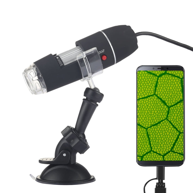 1600배 확대 HD 0.3MP 이미지 센서 2-in-1 USB 디지털 현미경 8 LED 및 전문 스탠드 포함, 1600X