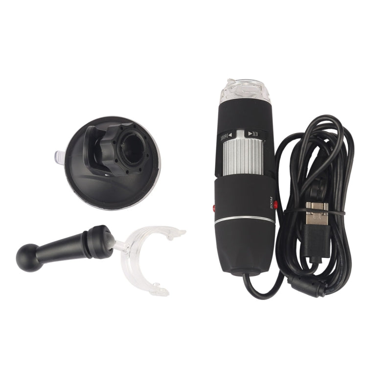 1600배 확대 HD 0.3MP 이미지 센서 2-in-1 USB 디지털 현미경 8 LED 및 전문 스탠드 포함, 1600X