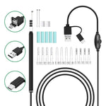 i95 3 in 1 USB 귀 내시경 검사 HD 0.3MP 카메라 시각 귀 스푼 OTG 안드로이드 폰 & PC & 맥북용, 1.75m 길이 케이블, 3 in 1 화이트 0.3MP