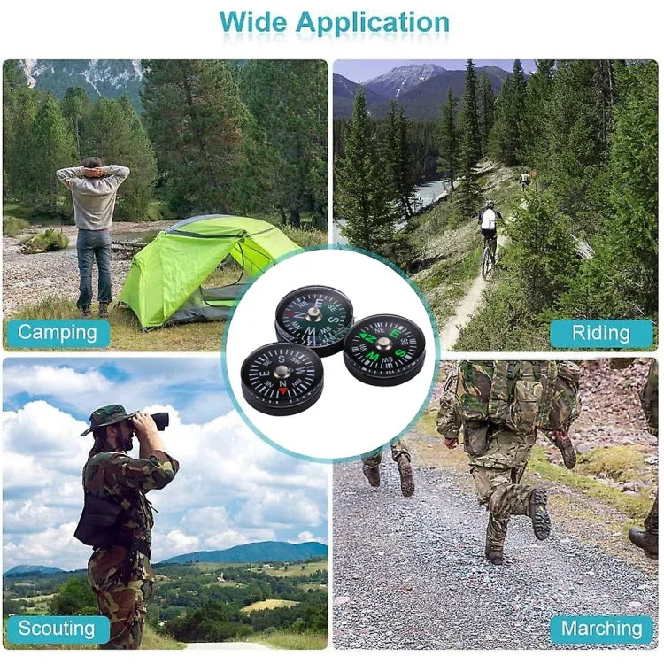 20개 20mm 야외 스포츠 캠핑 하이킹 포인터 가이드 플라스틱 나침반 하이커 내비게이션, 무작위 색상 배송, 20mm