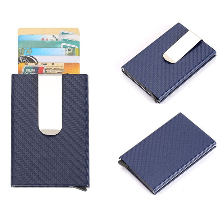 카본 파이버 자성 차단 단색 신용카드 홀더 머니 클립 지갑, 크기: 10*6.6cm