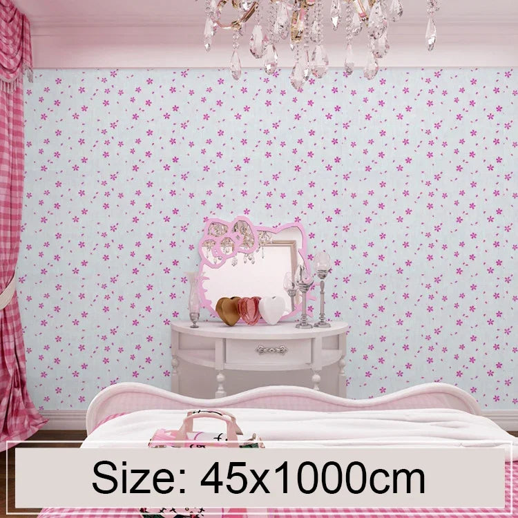 Powder Cherry Blossom Creative 3D Stone Brick Decoration Wallpaper Stickers Bedroom Living Room Wall Waterproof Wallpaper Roll, Size: 45 x 1000cm, Powder cherry blossom