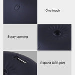 3-in-1 다기능 USB 충전 버섯 모양 전기 아로마 에센셜 초음파 아로마테라피 쿨 미스트 가습기 확장 USB 포트 포함