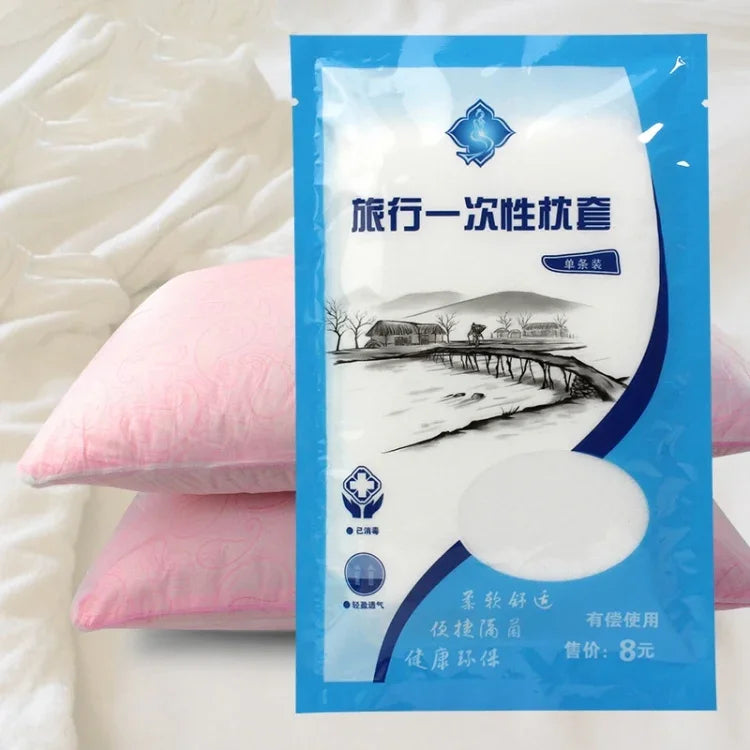 휴대용 일회용 여행용 부직포 베개 커버, 크기: 70x50cm, 베개 커버