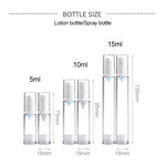 5개 휴대용 에어리스 진공 펌프 병 미세 분무 향수 스프레이 병, 5ml, 5ml