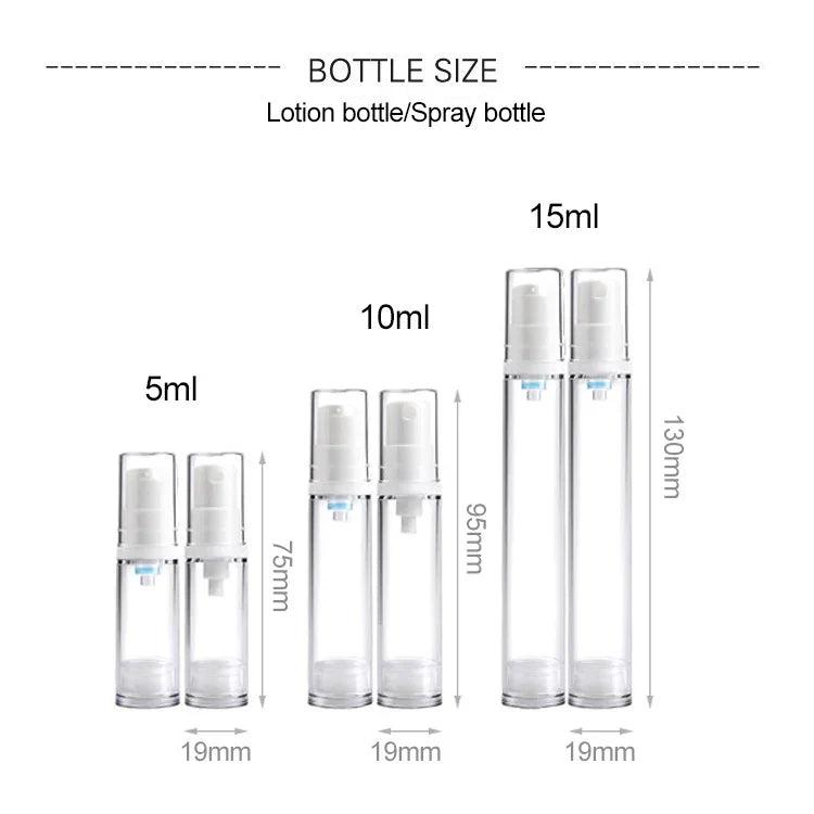 5개 휴대용 에어리스 진공 펌프 병 미세 분무 향수 스프레이 병, 5ml, 5ml
