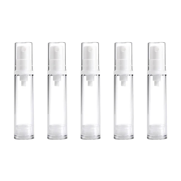 5개입 휴대용 에어리스 진공 펌프 병 미세 안개 향수 스프레이 병, 10ml, 10ml