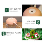 Imycoo WT602 2W 휴대용 미니 마이크로 조경 디자인 USB 충전 아로마테라피 가습기 LED 컬러 라이트, 물탱크 용량: 180ml, DC 5V