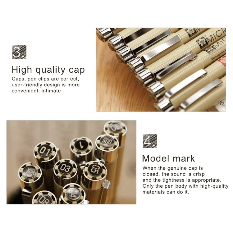 2개입 아카이벌 피그먼트 잉크 드로잉 파인라이너 펜 닙 만화 마이크론 펜, 0.5mm, 0.25mm, 0.3mm, 0.35mm, 0.45mm