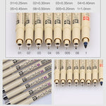2개입 아카이벌 피그먼트 잉크 드로잉 파인라이너 펜 닙 만화 마이크론 펜, 0.5mm, 0.25mm, 0.3mm, 0.35mm, 0.45mm
