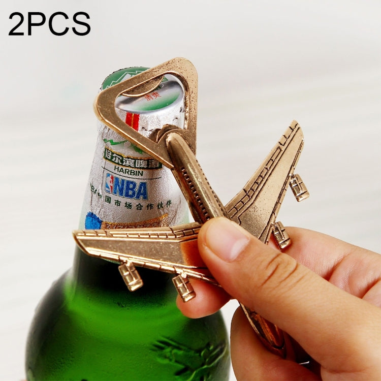 합금 비행기 디자인 맥주 병따개 2개 세트, 최고의 결혼 선물 및 파티 기념품, 비행기 모델