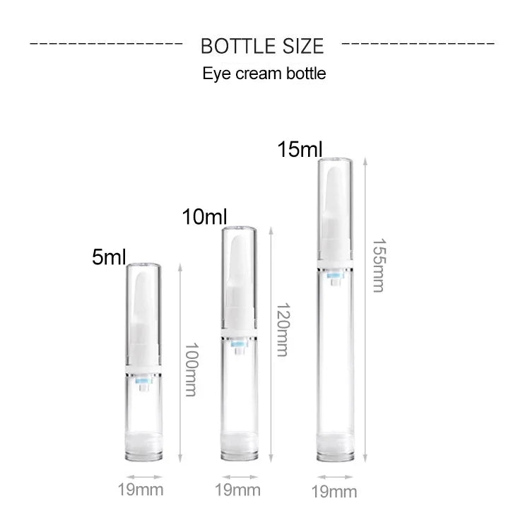 5개 세트 투명 빈 여행용 휴대용 리필 가능한 플라스틱 펌프 병 용기, 5ml, 5ml