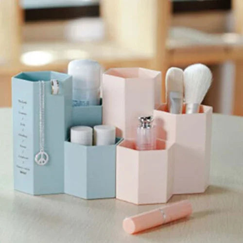 창의적인 육각형 펜 홀더 문구 화장품 보관함