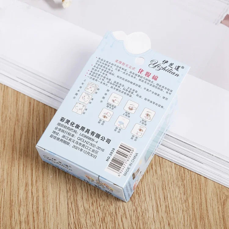 25박스 A 셀 일회용 부드럽고 얇은 메이크업 페이셜 코튼 퍼프 패드, 박스 포장