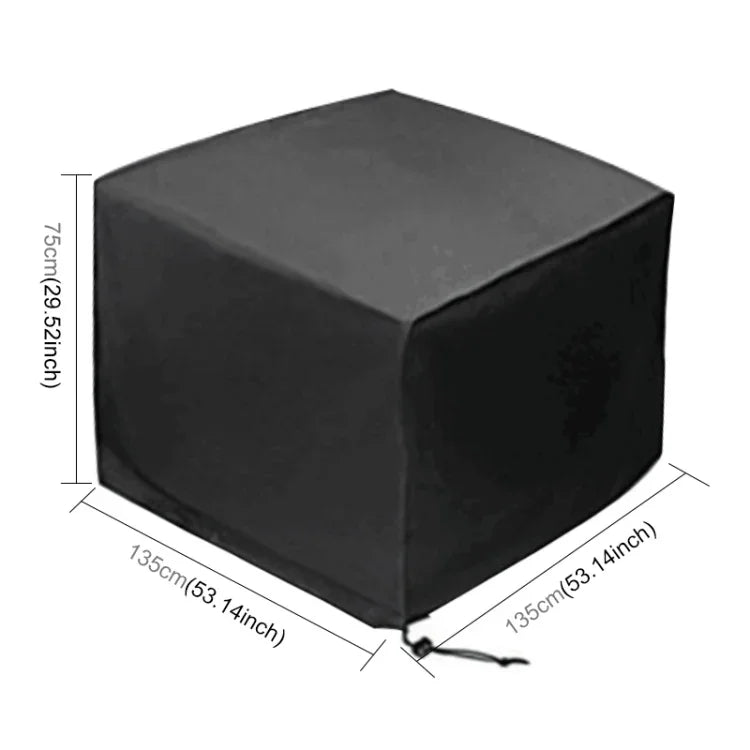 야외용 자외선 차단 방수 방진 210D 옥스포드 원단 접이식 테이블 의자 보호 가방 가구 세트 커버, 크기: 135x135x75cm, 크기: 135x135x75cm