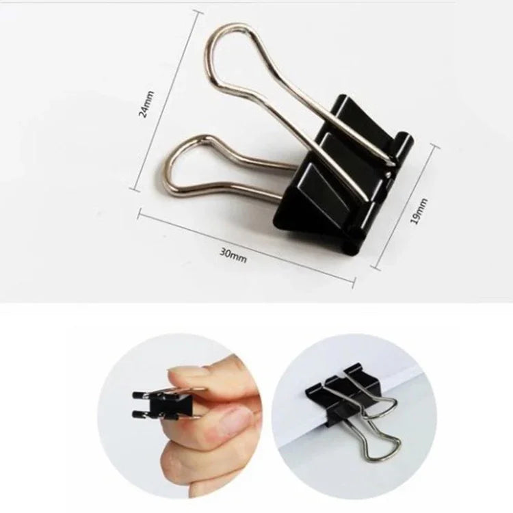 100개 세트 19mm 검정 금속 클립 메모지 편지 클립 사무용 바인더, 100개 세트 / 19mm