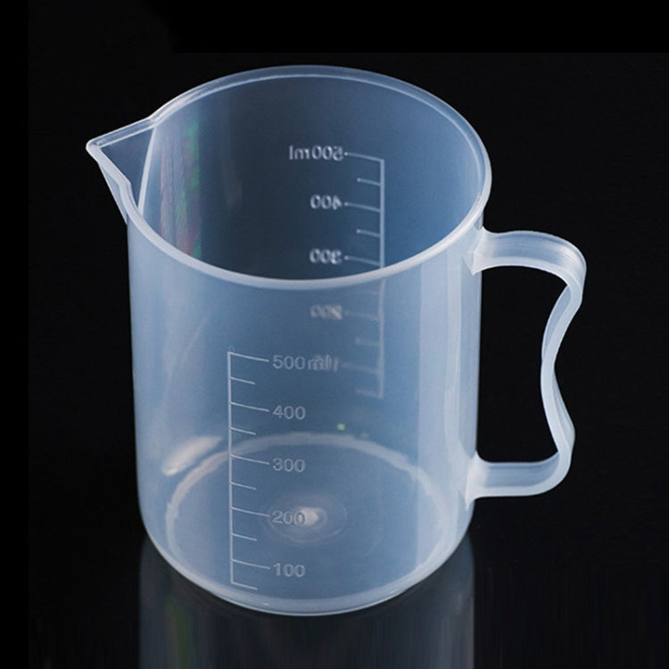 500ml PP 플라스틱 플라스크 디지털 계량컵 원통형 눈금 측정 유리 실험실 도구, 500ml