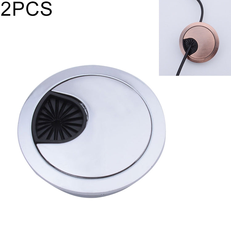 2개 책상 컴퓨터 데스크탑 아연 합금 원형 나사 구멍 커버, 구멍 직경: 50mm (밝은 금색), 50mm