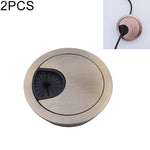 2개 책상 컴퓨터 데스크탑 아연 합금 원형 나사 구멍 커버, 구멍 직경: 53mm (밝은 금색), 53mm