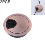 2개 책상 컴퓨터 데스크탑 아연 합금 원형 나사 구멍 커버, 구멍 직경: 53mm (밝은 금색), 53mm