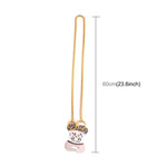Metal dog collar chain with a stylish bone tag design, measuring 60cm, perfect for fashionable pets.
