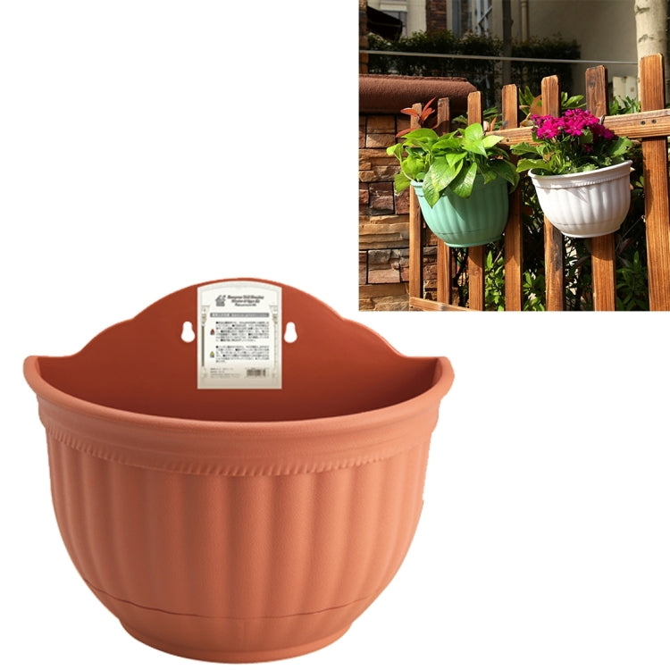 European Style Wall Hanging Pots Semi - circular Imitation Ieather Wall Hanging Basin Indoor and Outdoor Potted Pots,Large Size:27*15*22.2cm  ,Random Color Delivery, Large Size