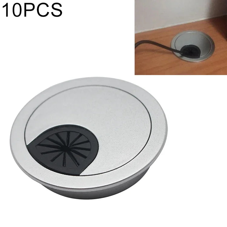 10개 책상 컴퓨터 데스크탑 플라스틱 원형 나사 구멍 커버, 구멍 직경: 53mm, 53mm
