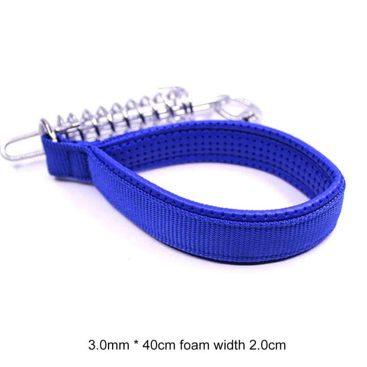중대형견용 쿠션 견인 줄 스프링 폼 손잡이 방폭 단축 체인, 사이즈: 3mm*40cm, 폼 너비: 2cm, 사이즈: 3mm*40cm, 폼 너비: 2cm