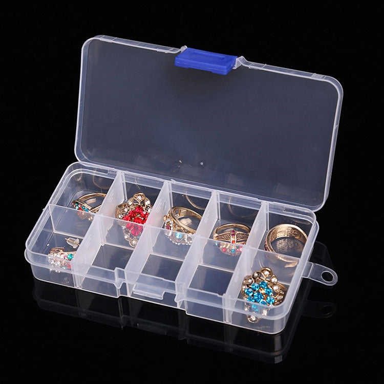 10 PCS Removable Grid Plastic Box Organizer for Jewelry Earring Fishing Hook Small Accessories, Size: Small, 10 Slots, 10 Slots  (White+Blue), 10 Slots (Pink+Blue), 10 Slots (Orange + blue), 10 Slots (Purple+Blue), 10 Slots  (White+Pink)