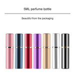 휴대용 미니 리필 가능한 유리 향수 미세 미스트 아토마이저 금속 외관, 5ml
