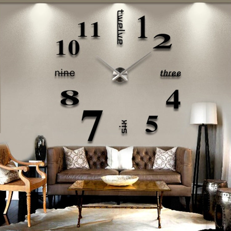 창의적인 3D 미러 DIY 벽 스티커 시계, 크기: 120*120cm, 크기: 120*120cm(화이트), 크기: 120*120cm(옐로우), 크기: 120*120cm(블랙)