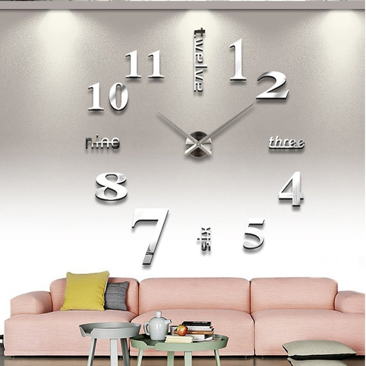 창의적인 3D 미러 DIY 벽 스티커 시계, 크기: 120*120cm, 크기: 120*120cm(화이트), 크기: 120*120cm(옐로우), 크기: 120*120cm(블랙)