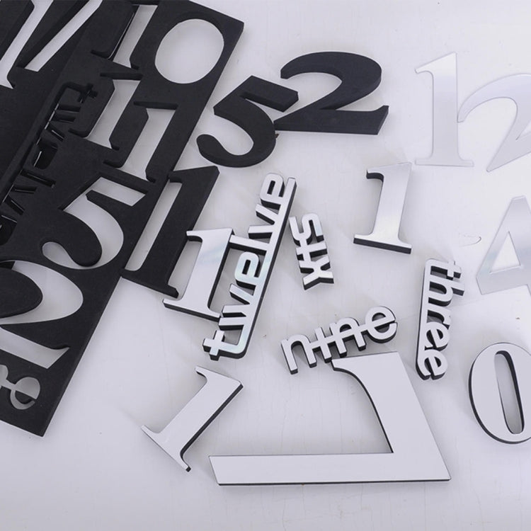 창의적인 3D 미러 DIY 벽 스티커 시계, 크기: 120*120cm, 크기: 120*120cm(화이트), 크기: 120*120cm(옐로우), 크기: 120*120cm(블랙)