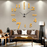창의적인 3D 미러 DIY 벽 스티커 시계, 크기: 120*120cm, 크기: 120*120cm(화이트), 크기: 120*120cm(옐로우), 크기: 120*120cm(블랙)