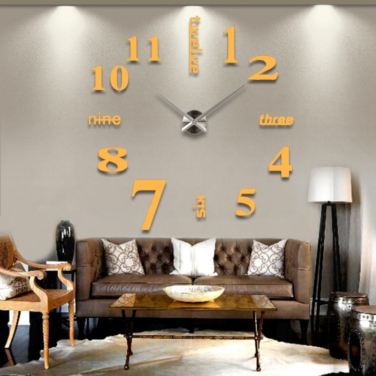 창의적인 3D 미러 DIY 벽 스티커 시계, 크기: 120*120cm, 크기: 120*120cm(화이트), 크기: 120*120cm(옐로우), 크기: 120*120cm(블랙)
