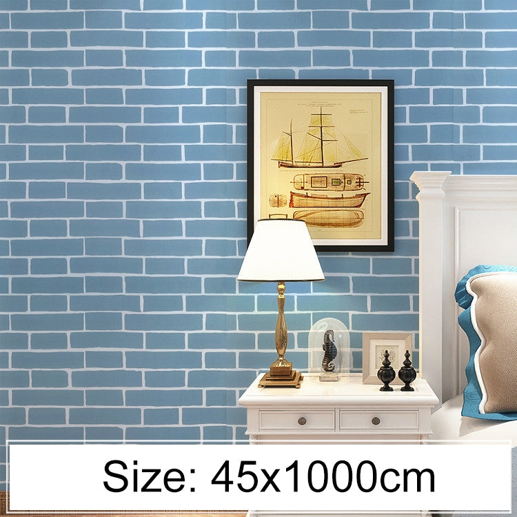 창의적인 PVC 자가 접착 벽돌 장식 벽지 스티커 침실 거실 벽 방수 벽지 롤, 크기: 45 x 1000cm