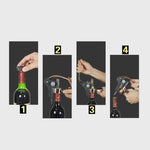 아연 합금 + ABS 소재 레트로 토끼 모양 병따개 코르크 스크류 포트 와인 병따개, 크기: 18 x 14.5 x 4.7cm, 아연 합금