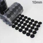 1000개 10mm 원형 나일론 접착 후크 앤 루프 패스너, 10mm (블랙), 10mm (화이트)