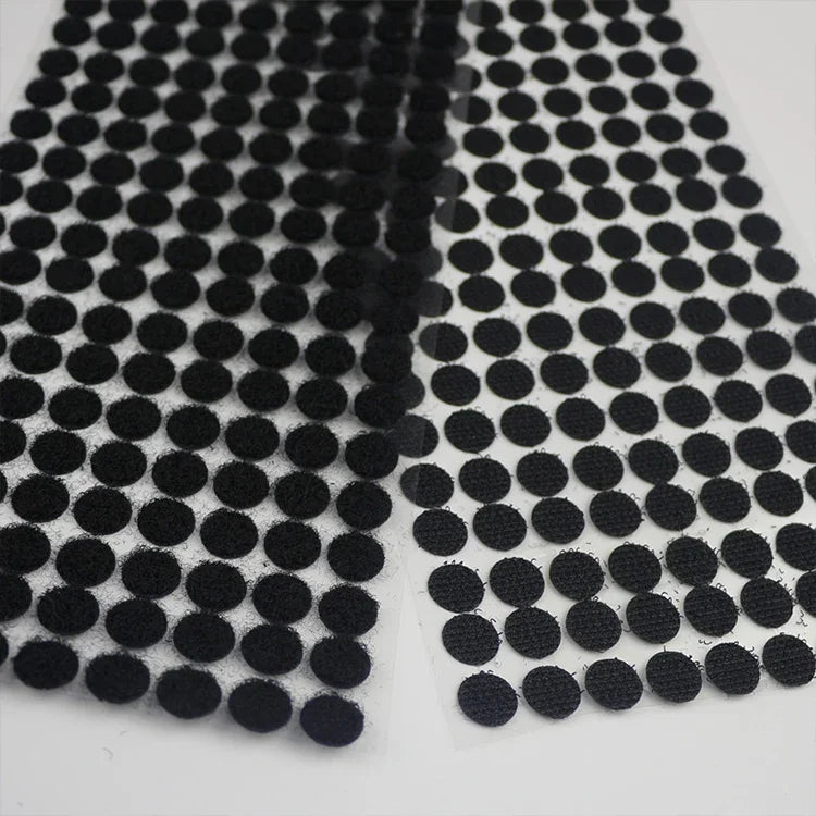 1000개 10mm 원형 나일론 접착 후크 앤 루프 패스너, 10mm (블랙), 10mm (화이트)