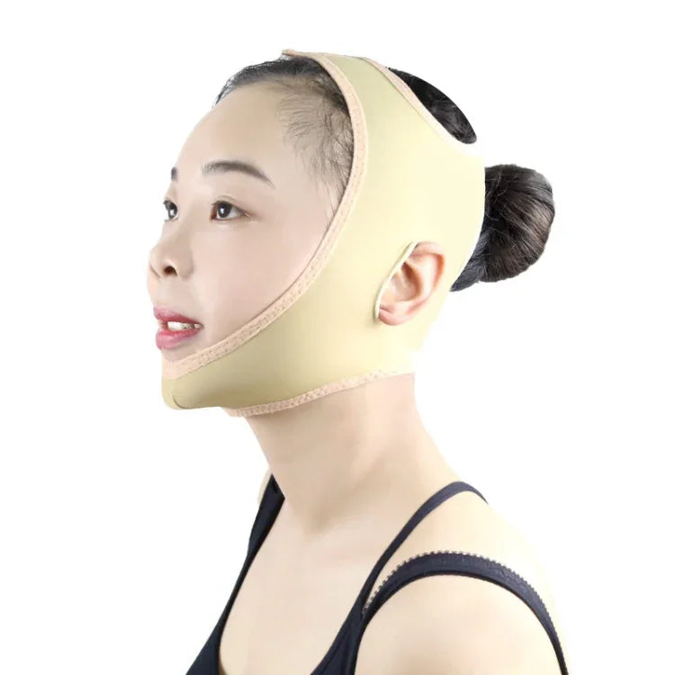 Lycra Flesh Color Breathable Skin Care And Lift Reduce Double Chin Mask Face Belt, Size: M, Size: M