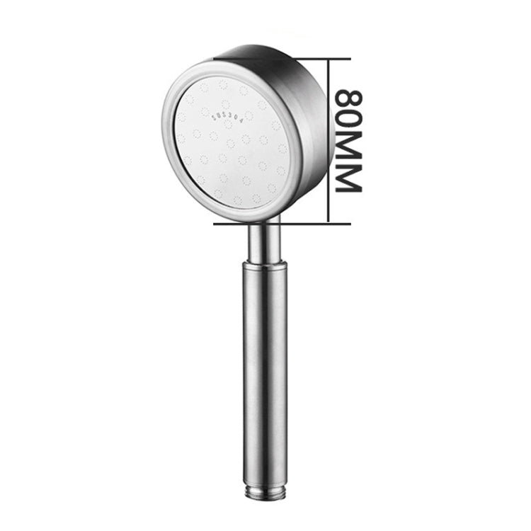 분리형 세척 가능한 304 스테인리스 원형 압력형 휴대용 샤워기 헤드, 크기: 80mm, 패턴 F