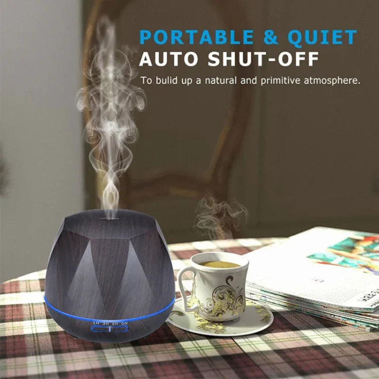 Peach Shape Wood Grain Remote Control Ultrasonic Humidifier Aromatherapy Machine Automatic Alcohol Sprayer with LED Lights, Capacity: 400mL, AU Plug (Light Wood Color), Diamond Dark Wood Color, Diamond Light Wood Color, Peach Shape Dark Wood Color     ...