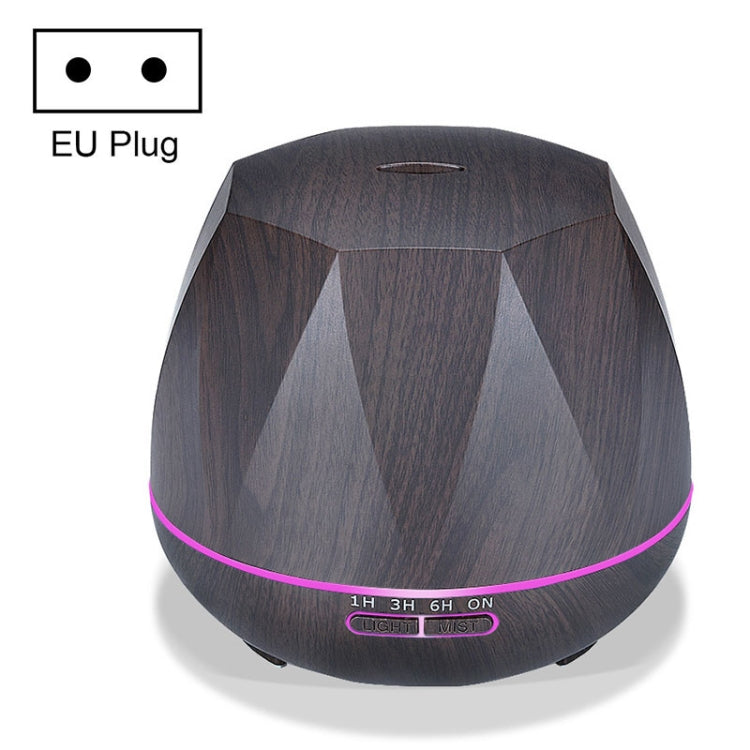 복숭아 모양 나뭇결 원격 제어 초음파 가습기 아로마테라피 기계 자동 알코올 분무기 LED 조명 포함, 용량: 400mL, EU 플러그 (다크 우드 색상), 다이아몬드 다크 우드 색상, 다이아몬드 라이트 우드 색상, 복숭아 모양 다크 우드 색상