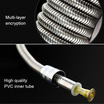 1.5m 유연한 스테인리스 스틸 샤워기 호스 파이프 구리 코어 인터페이스 파열 방지 욕실 수도관, 1.5m (구리 코어 인터페이스)