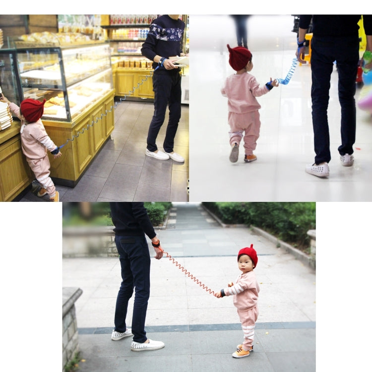 어린이 안전 하네스 아동 목줄 분실 방지 손목 연결 견인 로프 분실 방지 팔찌, 길이: 2m, 2m 오렌지, 2m 블루
