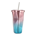 500ml 불규칙 이중층 304 스테인리스 스틸 빨대컵