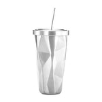 500ml 불규칙 이중층 304 스테인리스 스틸 빨대컵