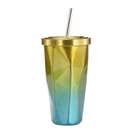 500ml 불규칙 이중층 304 스테인리스 스틸 빨대컵